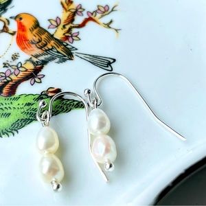 🔥sterling silver & freshwater pearl earrings jewelry gift boho beach casual